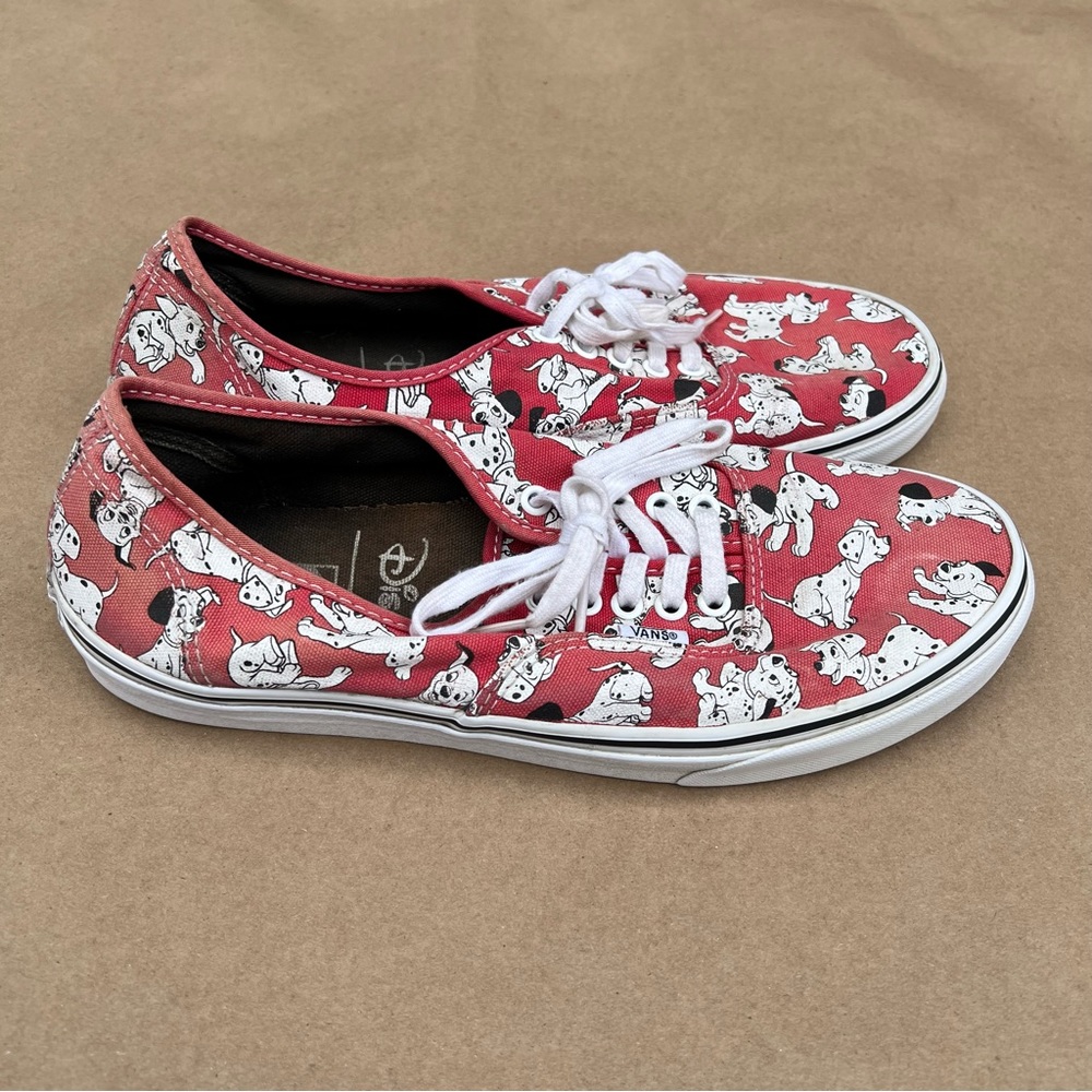 Rare Vans x Disney 101 Dalmatians Authentic Red Print Sneakers Size 10.5
